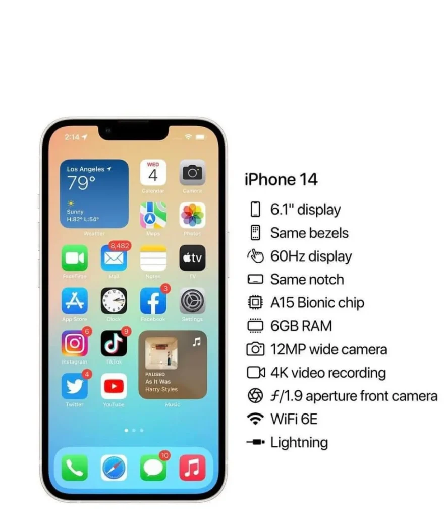 مواصفات iPhone 14