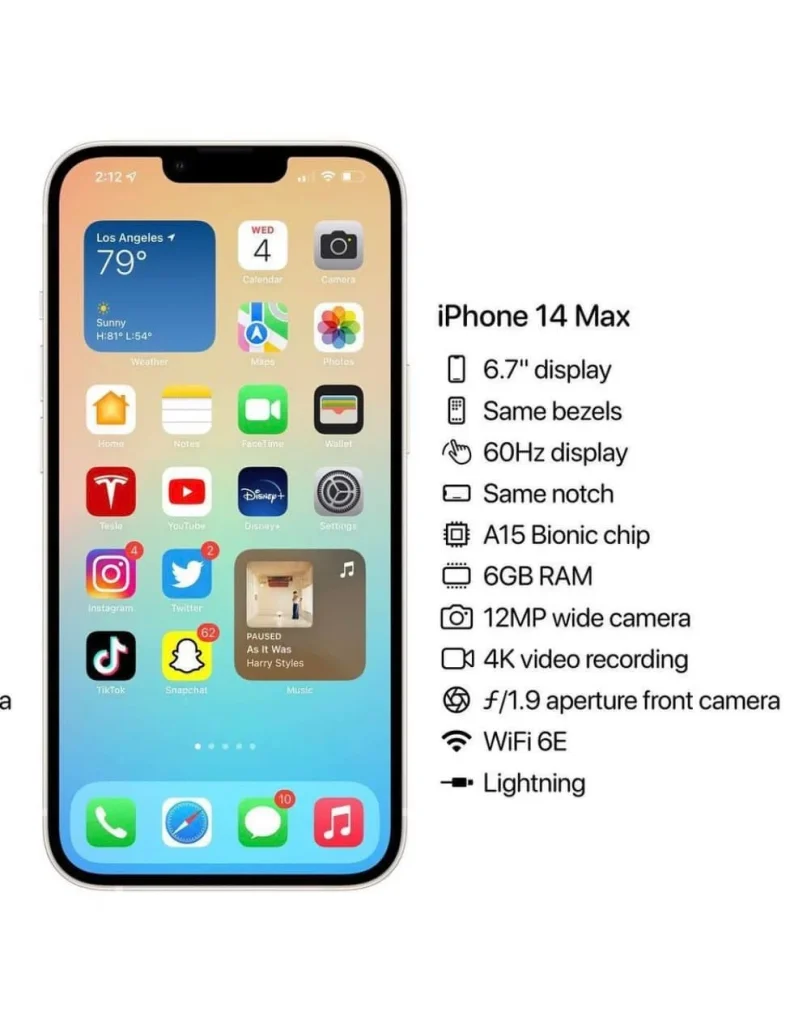 مواصفات iPhone 14 max